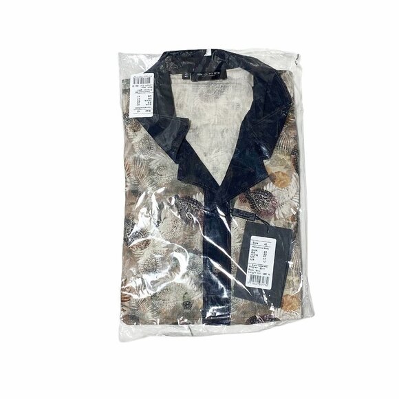 SAND Copenhagen Men's Collared Linen Shirt Denim Paisley - Picture 6 of 8